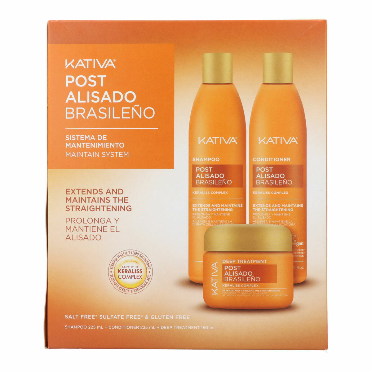 Shampoo en Conditioner Kativa KERATIN EXPRESS 3 Onderdelen - Schoonheid, Haarverzorging - Kativa