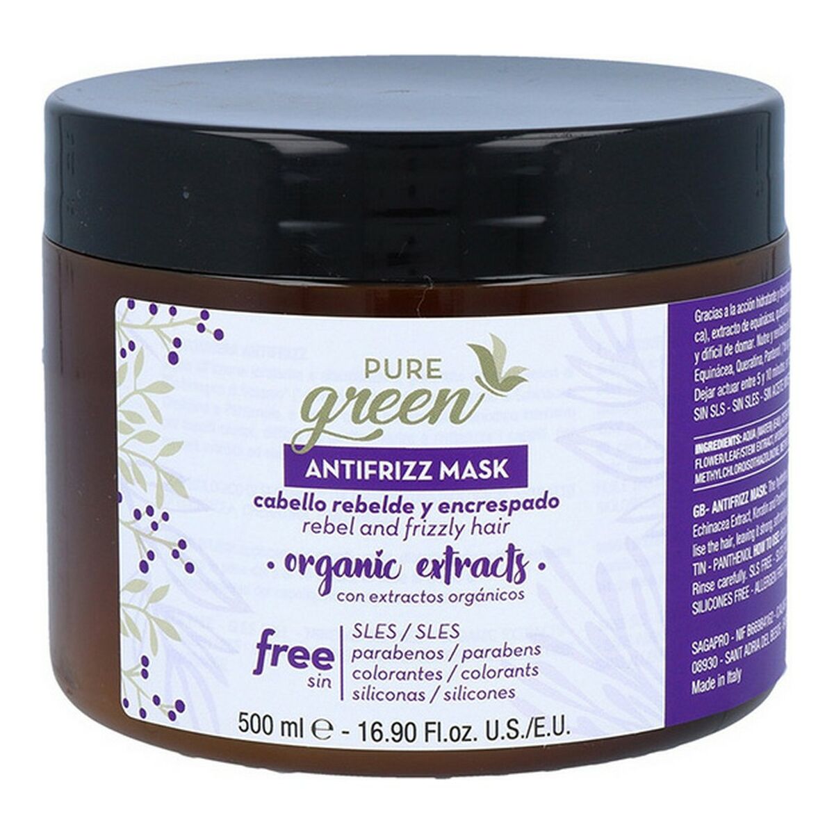 Haarmasker Pure Green Antifrizz - Schoonheid, Haarverzorging - Pure Green