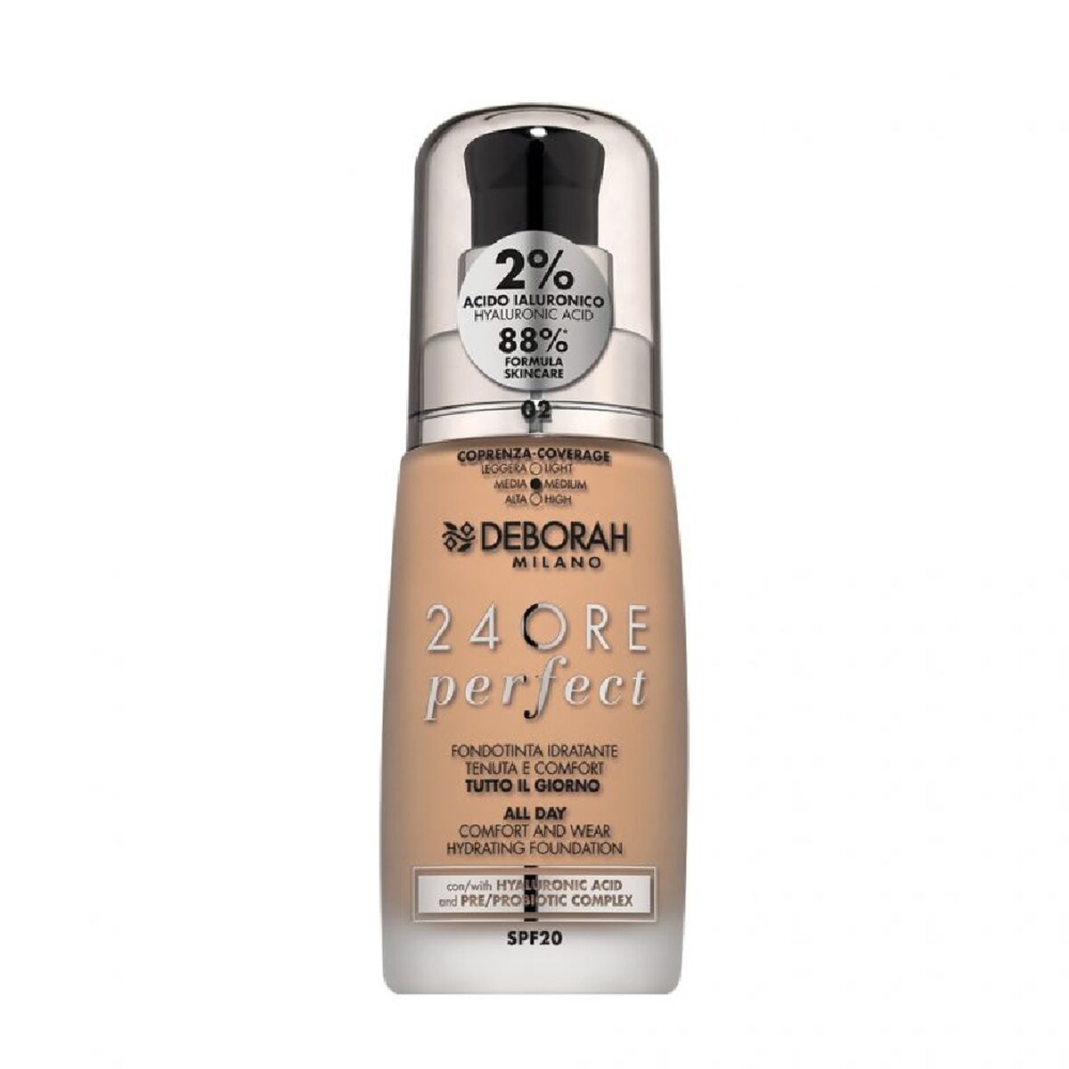 Vloeibare Foundation Deborah True Beige Nº 02 30 ml - Schoonheid, Make - up - Deborah