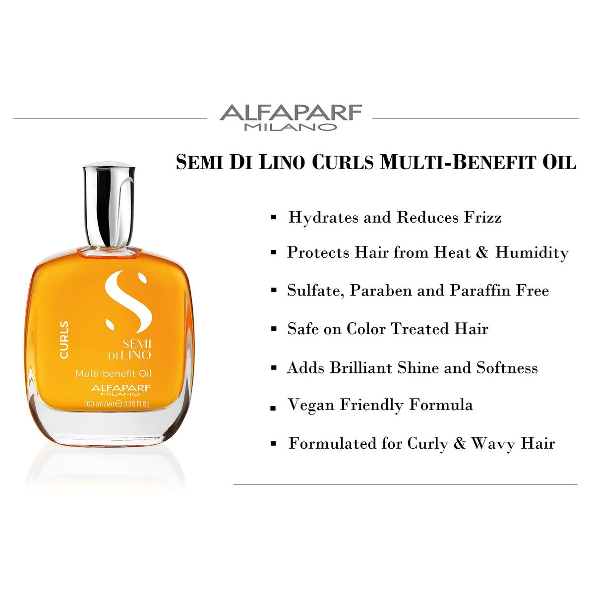 Haarolie Alfaparf Milano Semi Di Lino Curls 100 ml Multifunctioneel (1 Stuks)