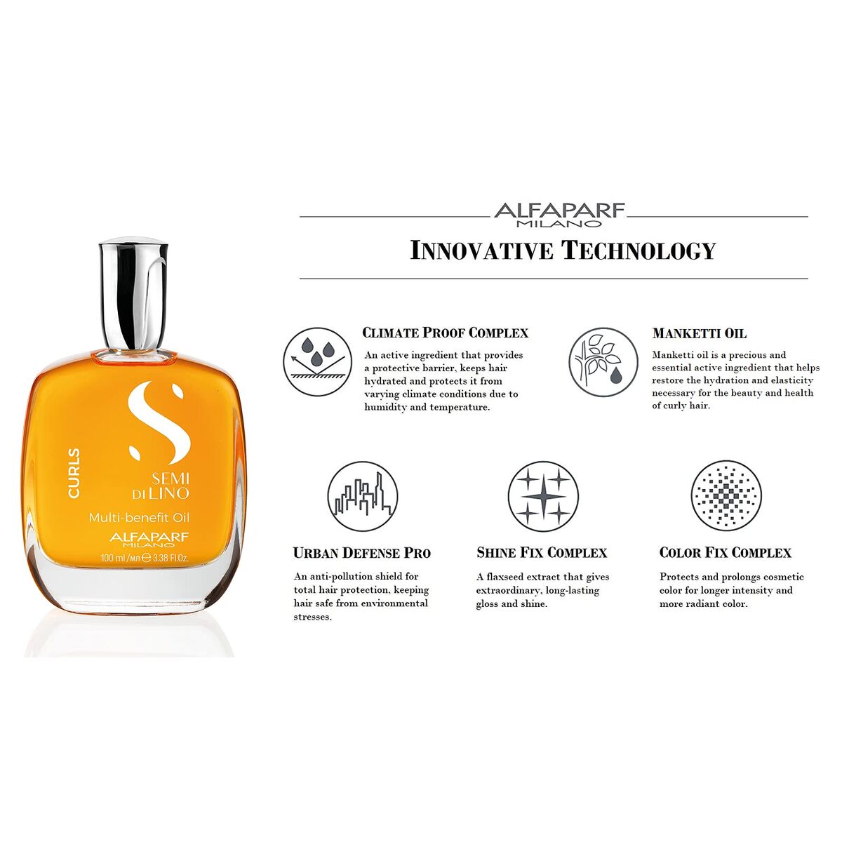 Haarolie Alfaparf Milano Semi Di Lino Curls 100 ml Multifunctioneel (1 Stuks)