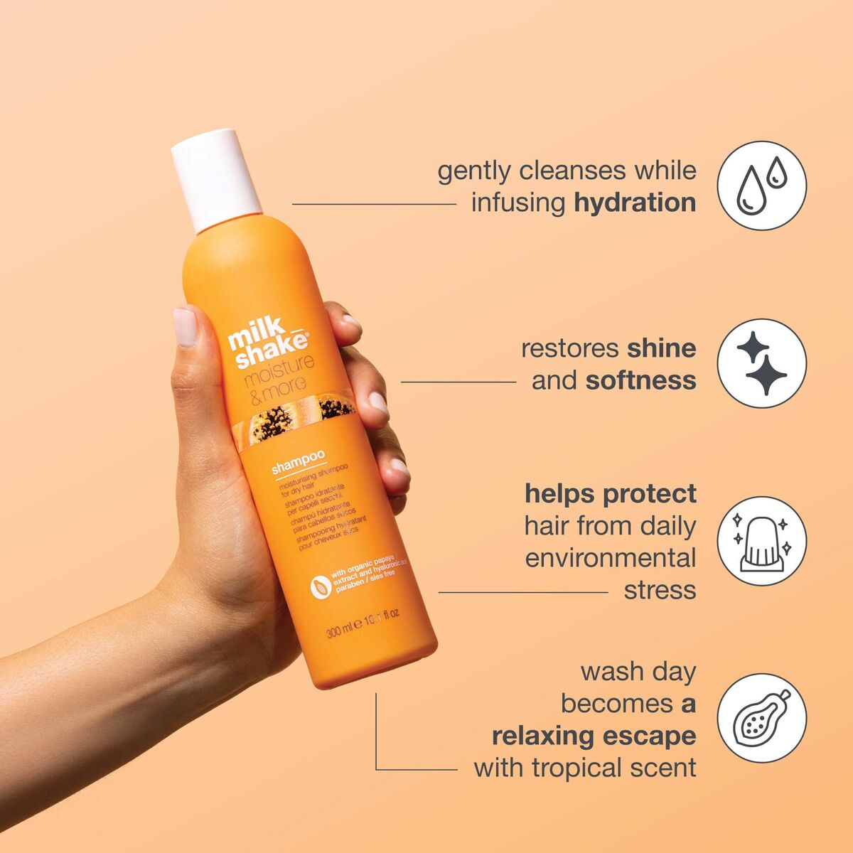 Shampoo Milk Shake Moisture & More 1 L - Schoonheid, Haarverzorging - Milk Shake