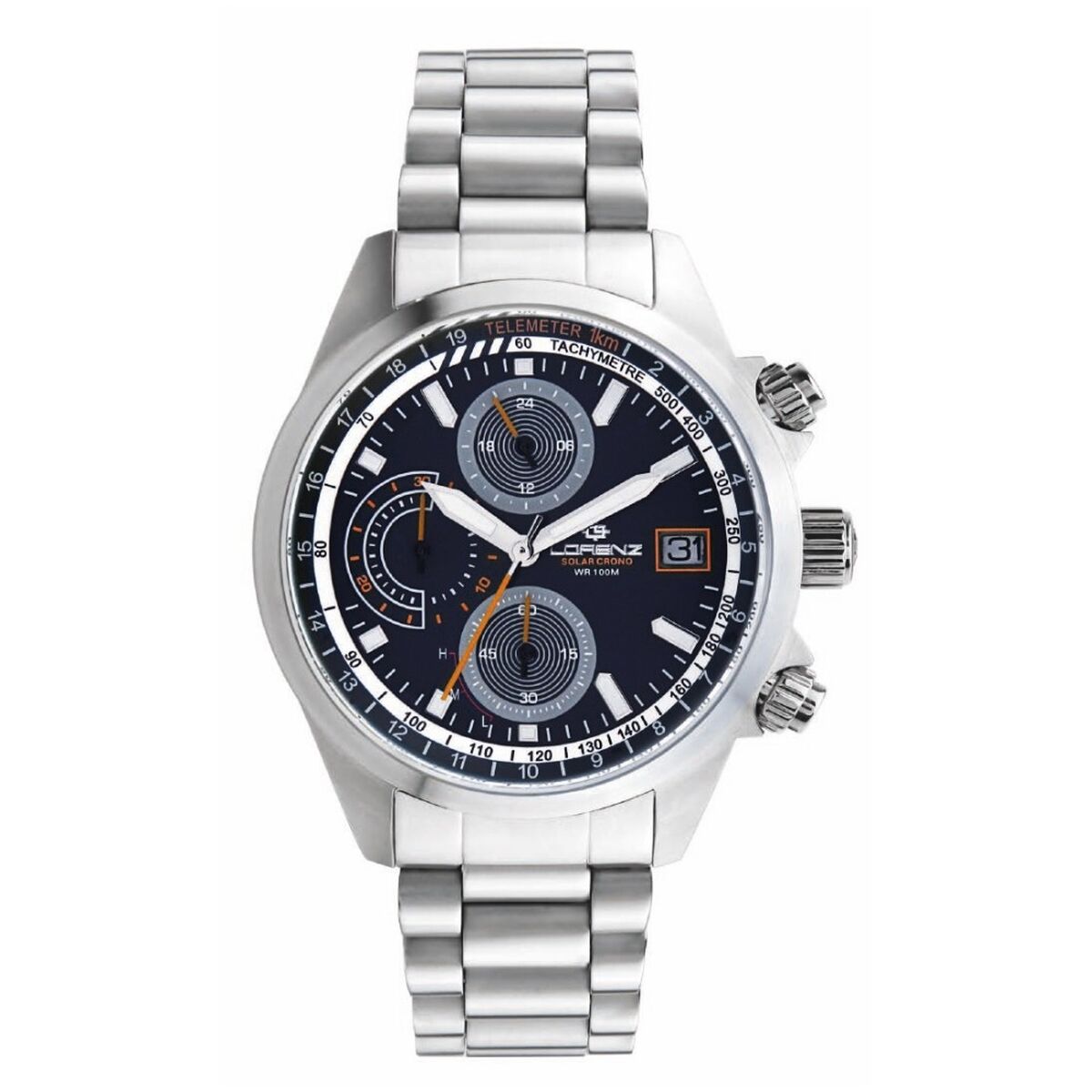 Horloge Heren Lorenz CRONO SOLAR PILOT ORANGE + NATO EXTRA STRAP