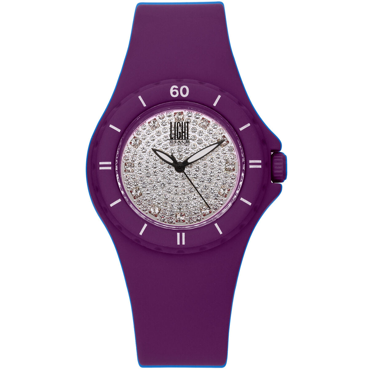 Polshorloge Dames Light Time SILICON STRASS Ø 36 mm - Klokken, Vrouwen - Light Time