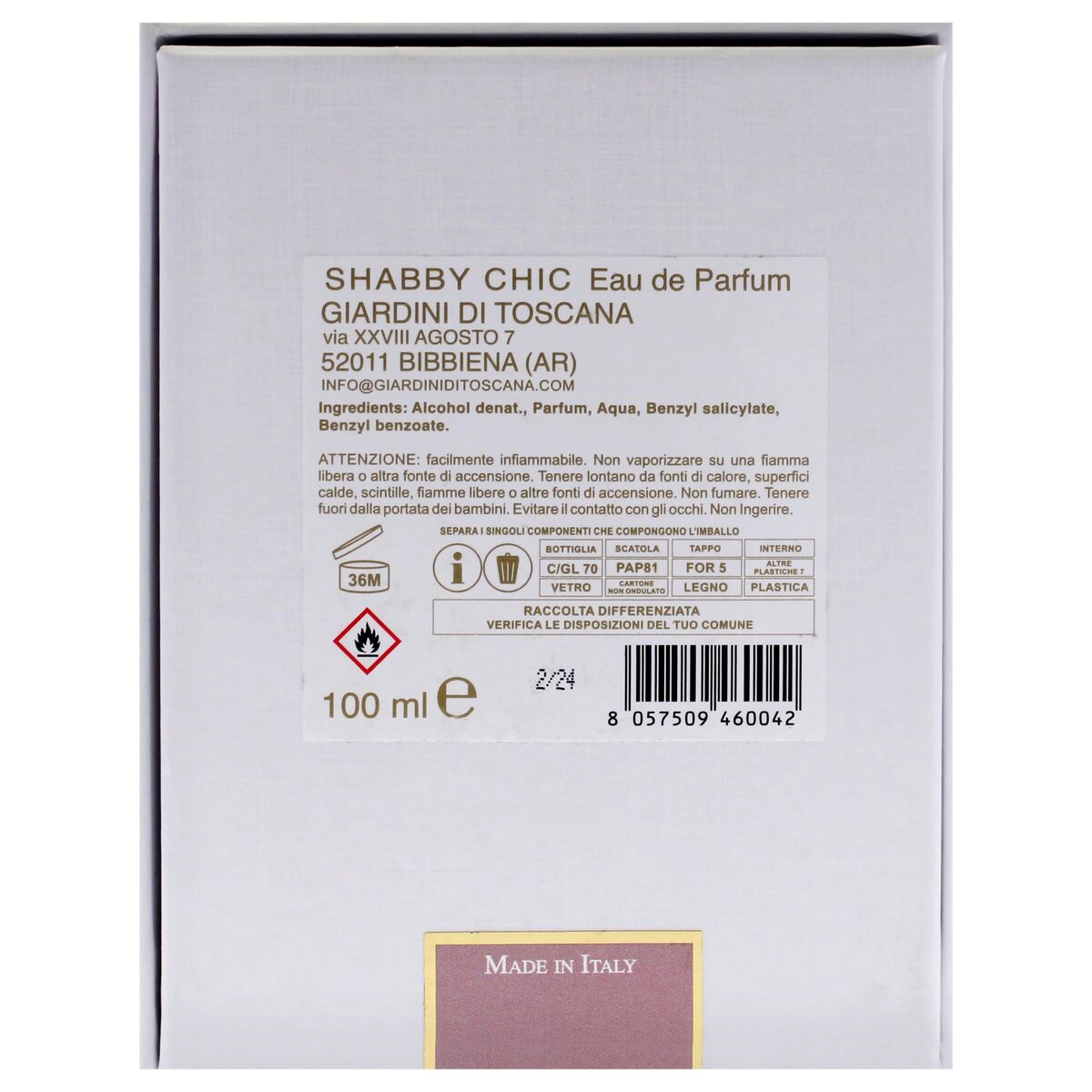 Uniseks Parfum Giardini di Toscana SHABBY CHIC Shabby Chic EDP 100 ml - Schoonheid, Parfums en geuren - Giardini di Toscana