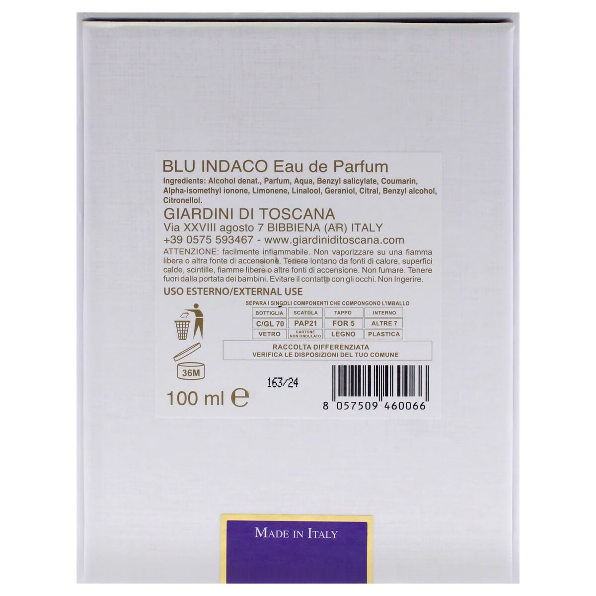 Uniseks Parfum Giardini di Toscana BLU INDACO Blu Indaco EDP 100 ml - Schoonheid, Parfums en geuren - Giardini di Toscana
