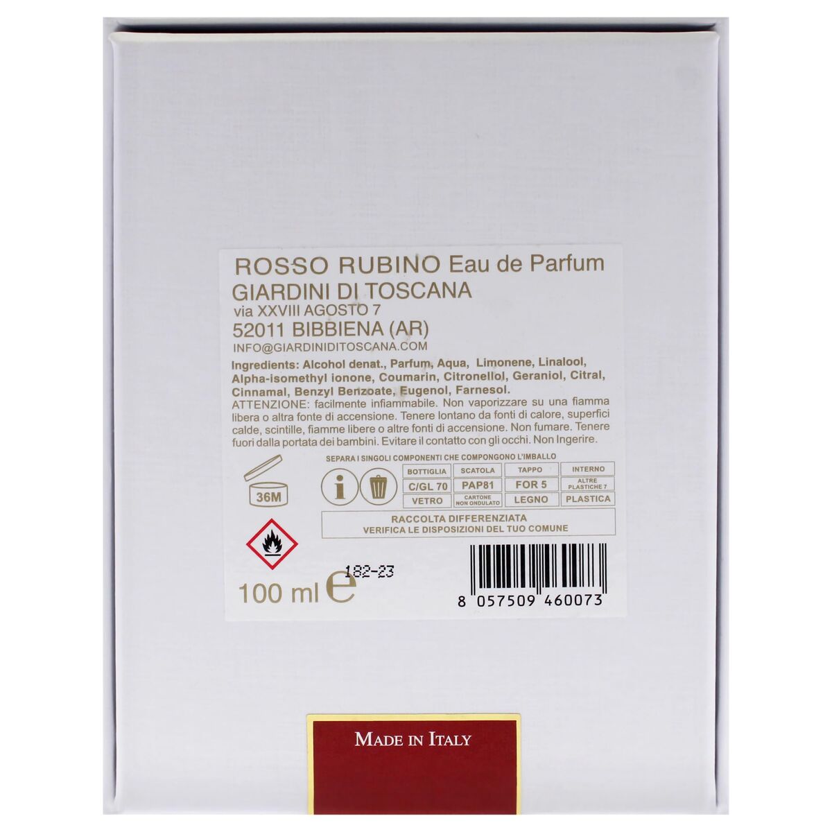 Uniseks Parfum Giardini di Toscana ROSSO RUBINO Rosso Rubino EDP 100 ml - Schoonheid, Parfums en geuren - Giardini di Toscana