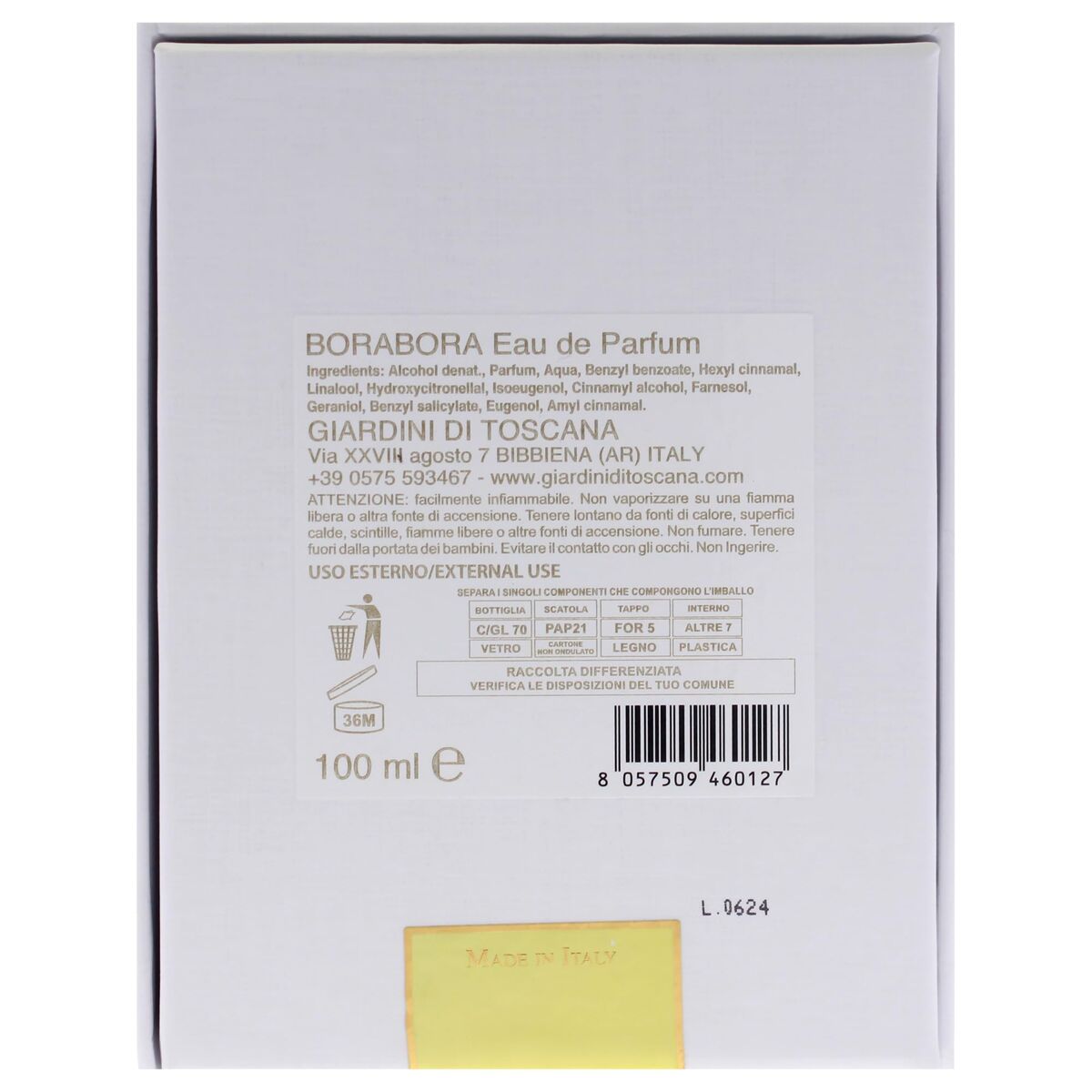 Uniseks Parfum Giardini di Toscana BORABORA Borabora EDP 100 ml - Schoonheid, Parfums en geuren - Giardini di Toscana