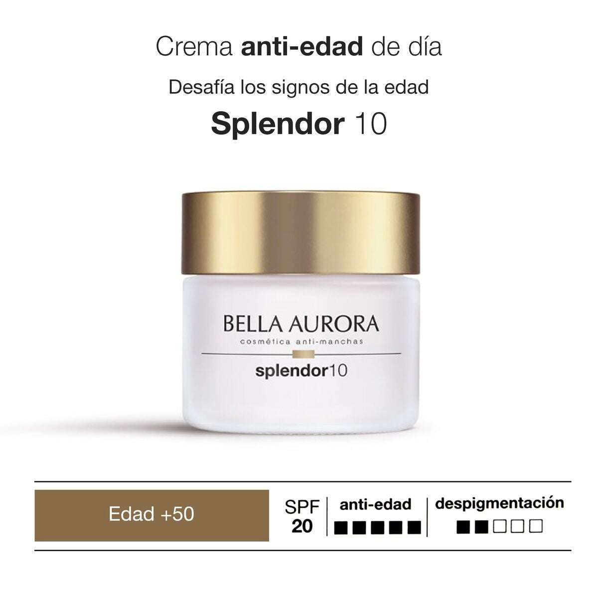 Anti - Veroudering Crème Bella Aurora Splendor Spf 20 50 ml - Schoonheid, Huidverzorging - Bella Aurora