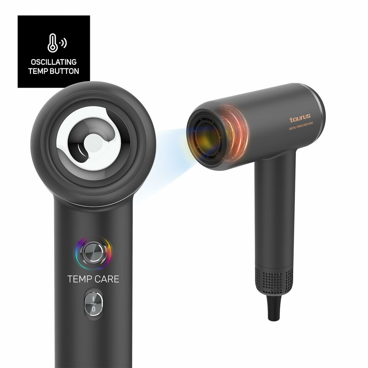 Föhn Taurus FORCE 2000 IONI Zwart 1800 W
