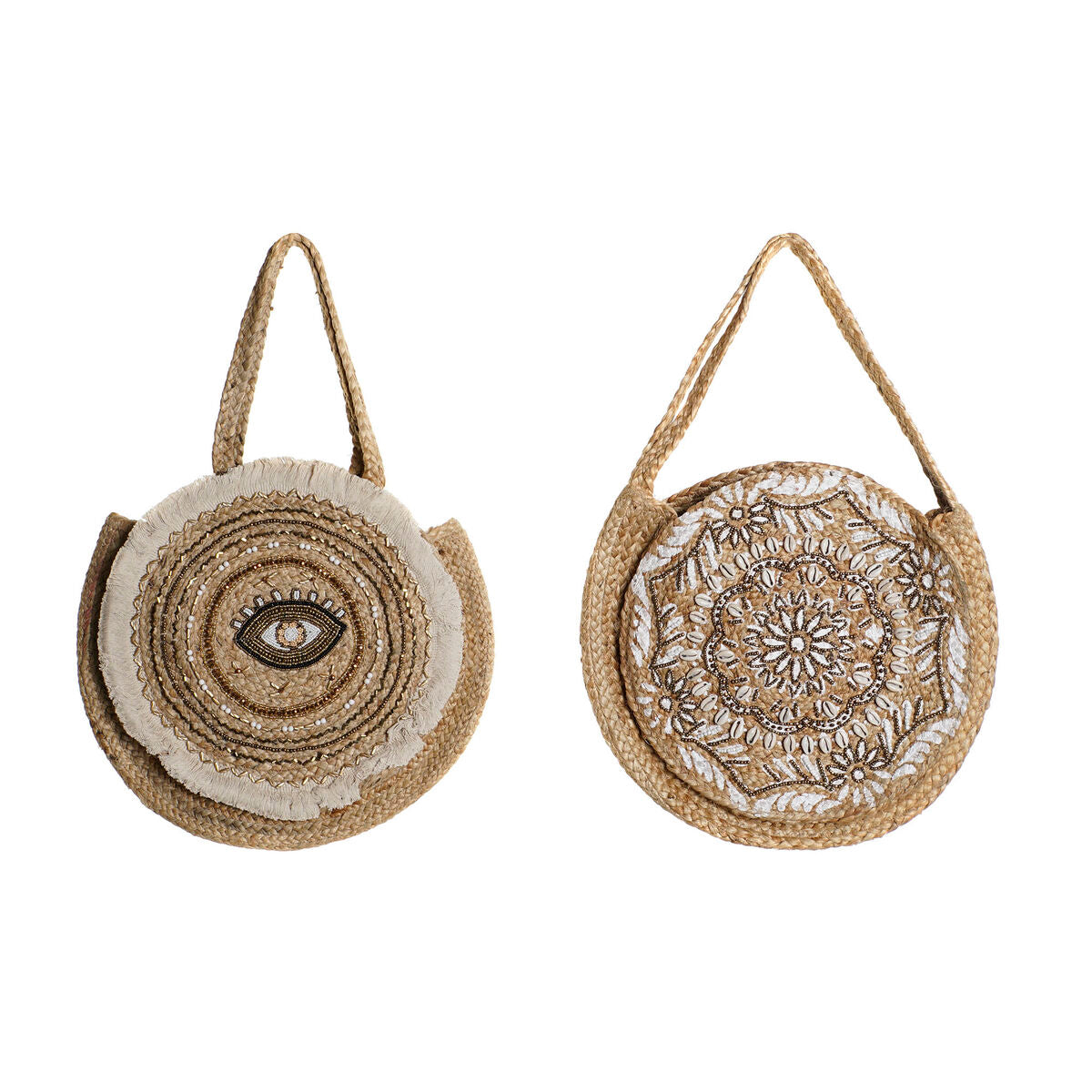 Handtas Dames DKD Home Decor Zwart Beige Natuurlijk 36 x 12 x 36 cm (2 Stuks) - Bagage, Tassen - DKD Home Decor