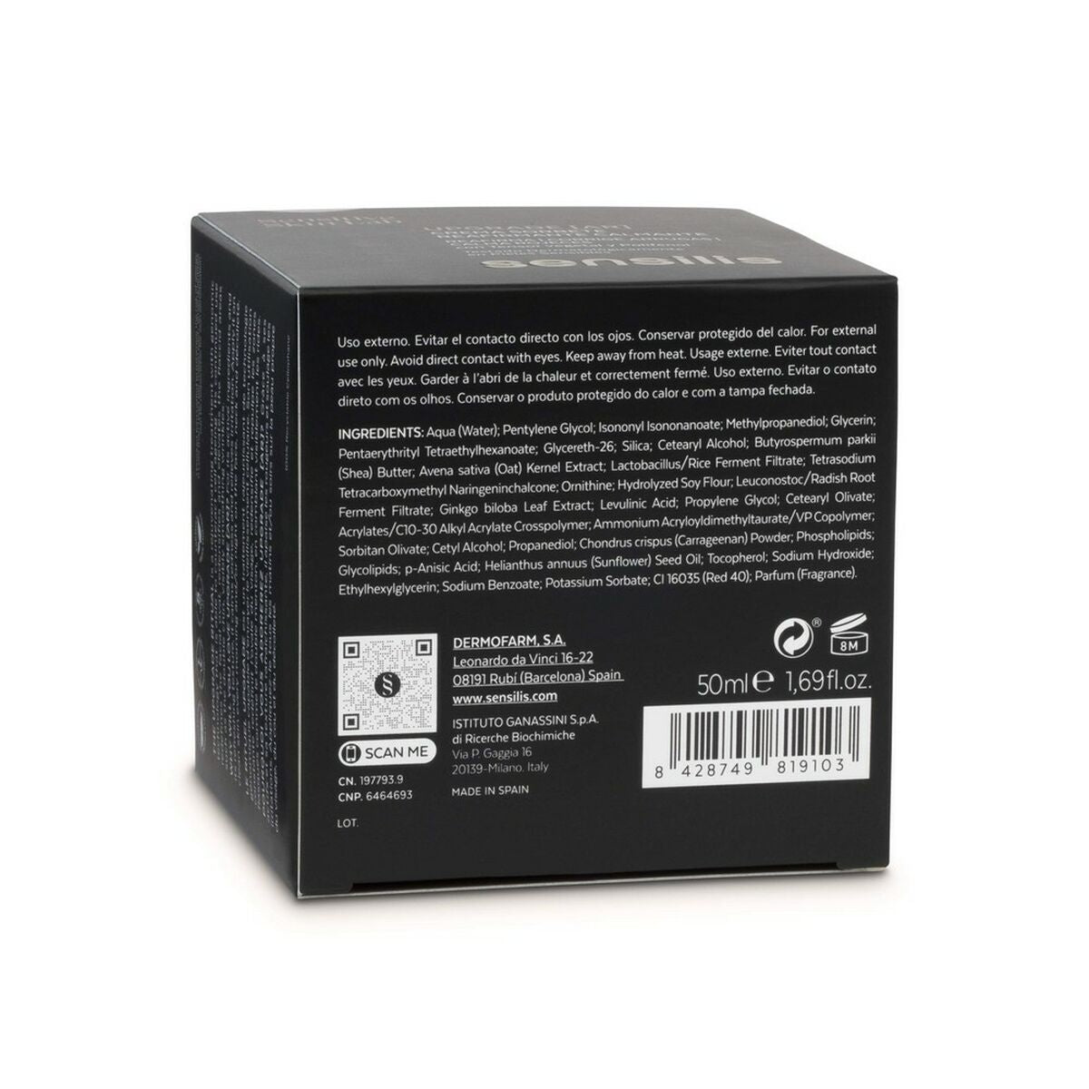Verzachtende Crème Sensilis Upgrade Ar 50 ml Verstevigende - Schoonheid, Huidverzorging - Sensilis