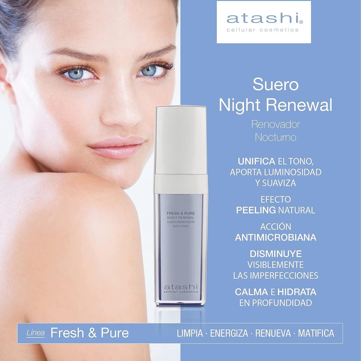 Nachtcrème Atashi Fresh Pure 30 ml - Schoonheid, Huidverzorging - Atashi