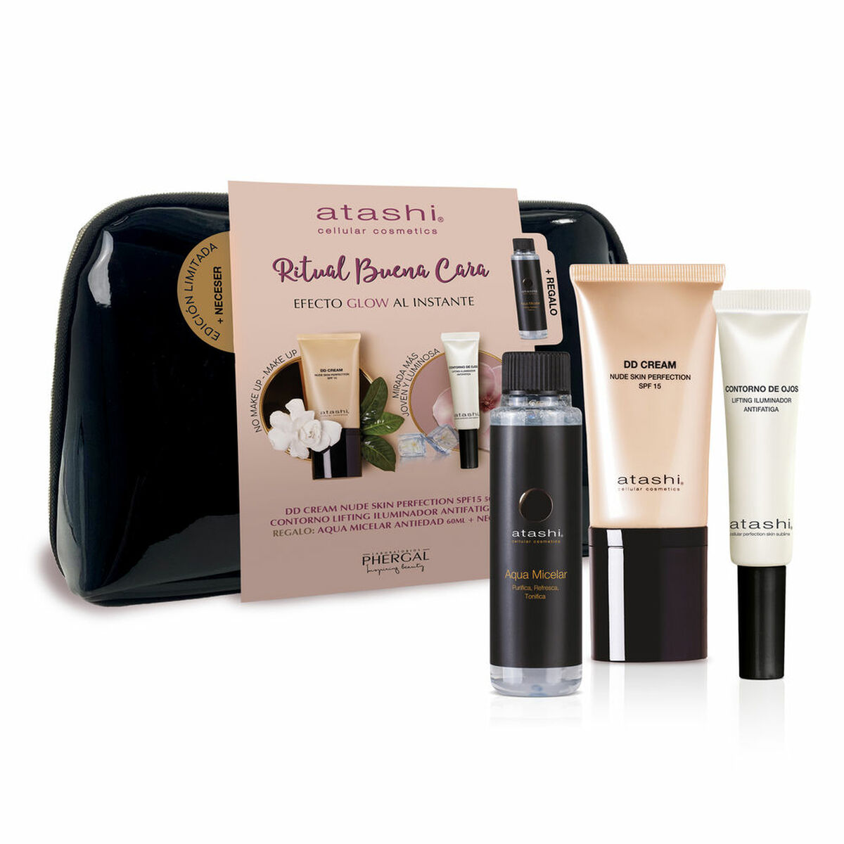 Make - up Set Atashi CELULLAR COSMETIC 4 Onderdelen - Schoonheid, Gebruiksvoorwerpen en accessoires - Atashi