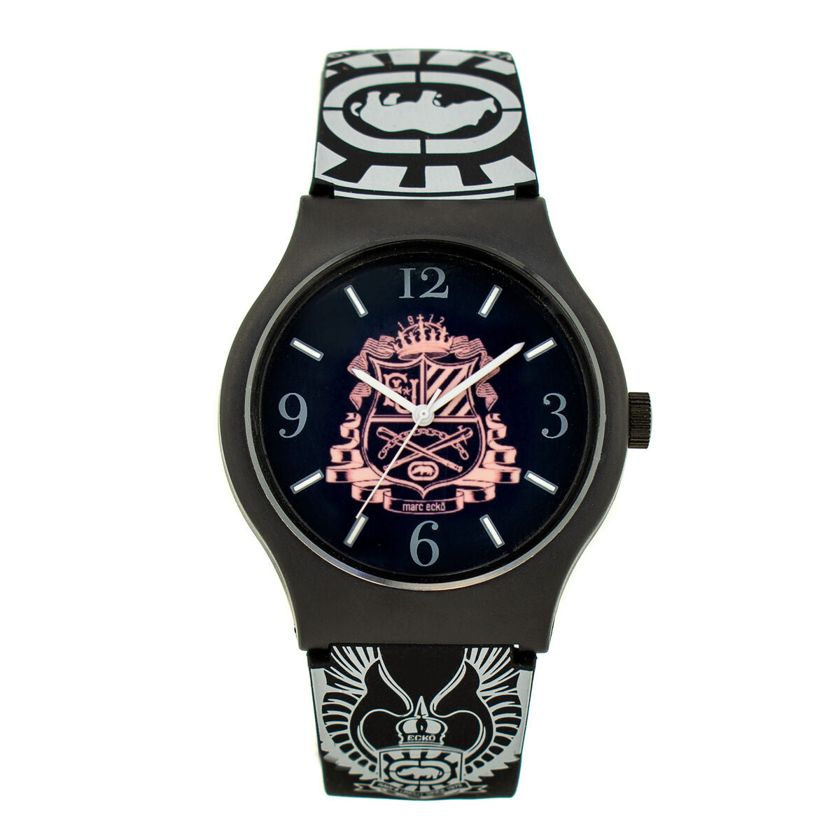 Marc Ecko E06511M2 Polshorloge Zwart Siliconen Band Uniseks 42mm Waterbestendig Analoge - Klokken, Unisex voor volwassenen - Marc Ecko