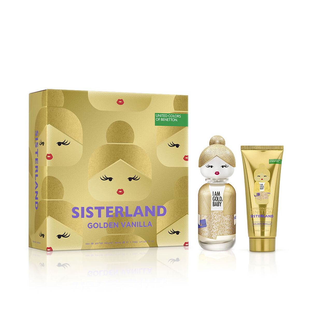 Parfumset voor Dames Benetton SISTERLAND GOLDEN VANILLA 2 Onderdelen