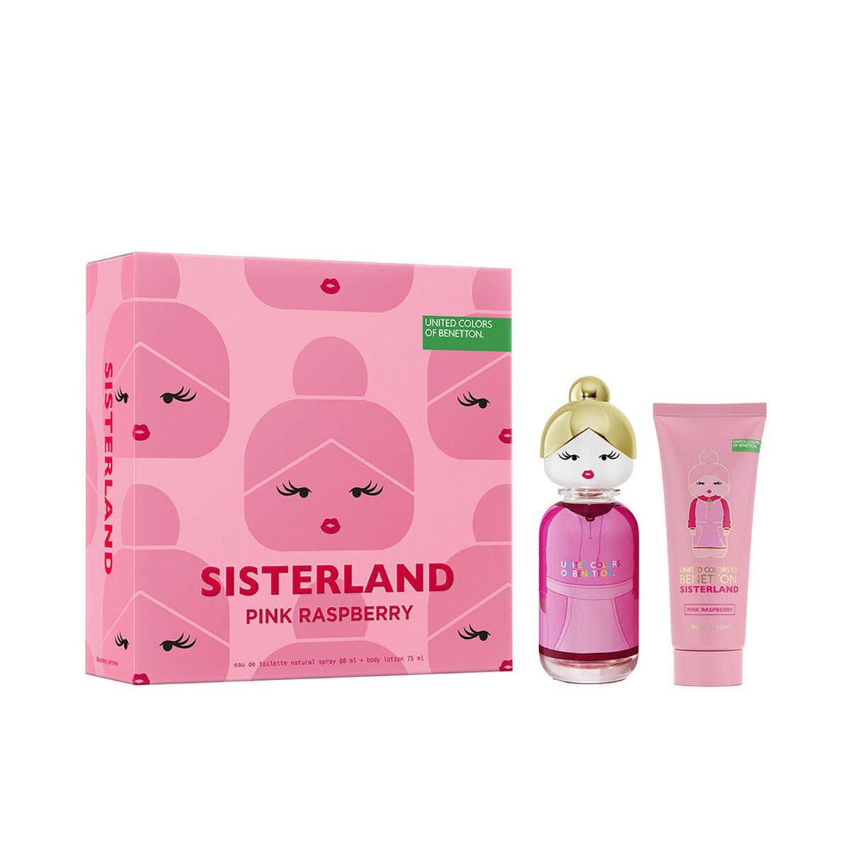 Parfumset voor Dames Benetton SISTERLAND PINK RASPBERRY 2 Onderdelen