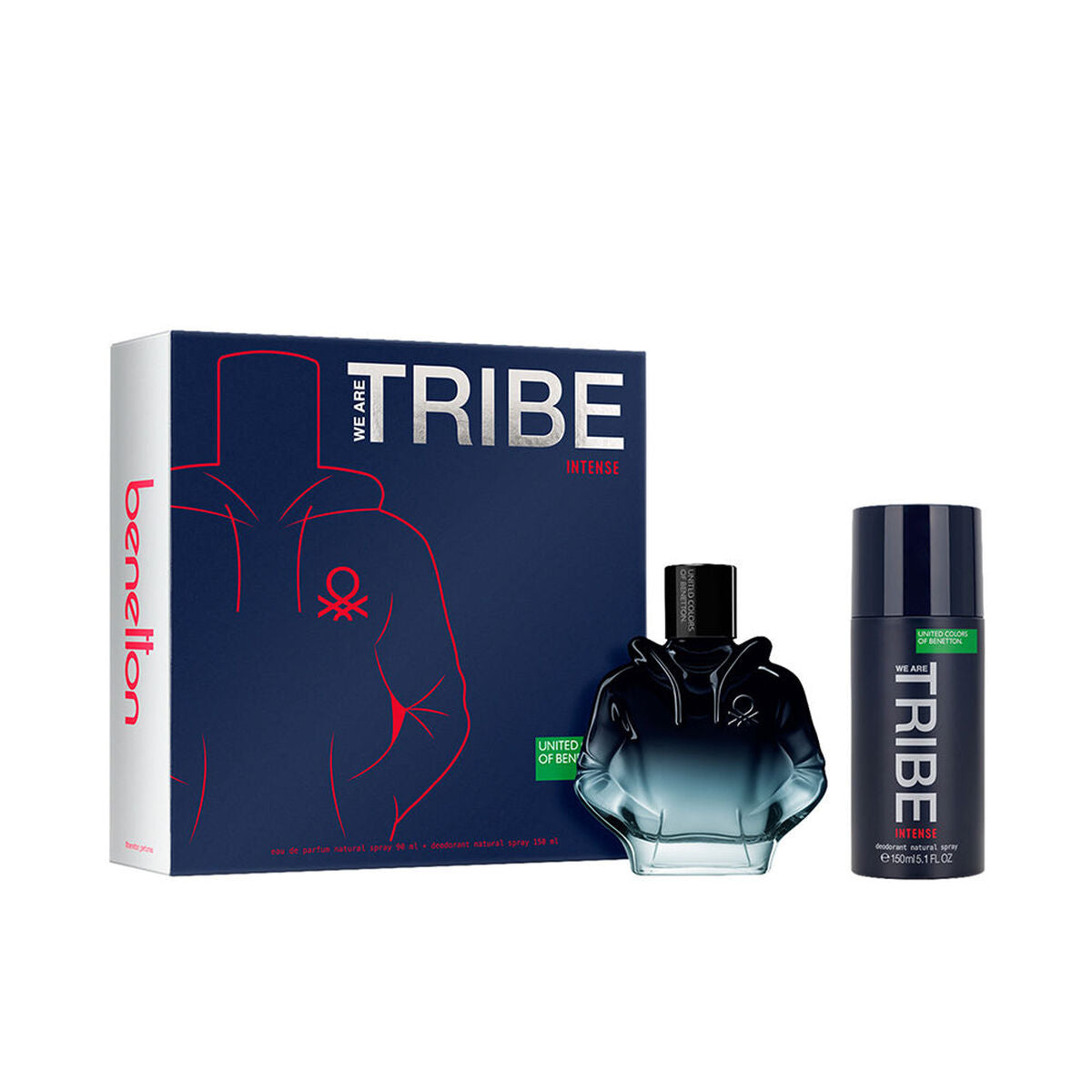 Parfumset voor Heren Benetton WE ARE TRIBE INTENSE MEN 2 Onderdelen