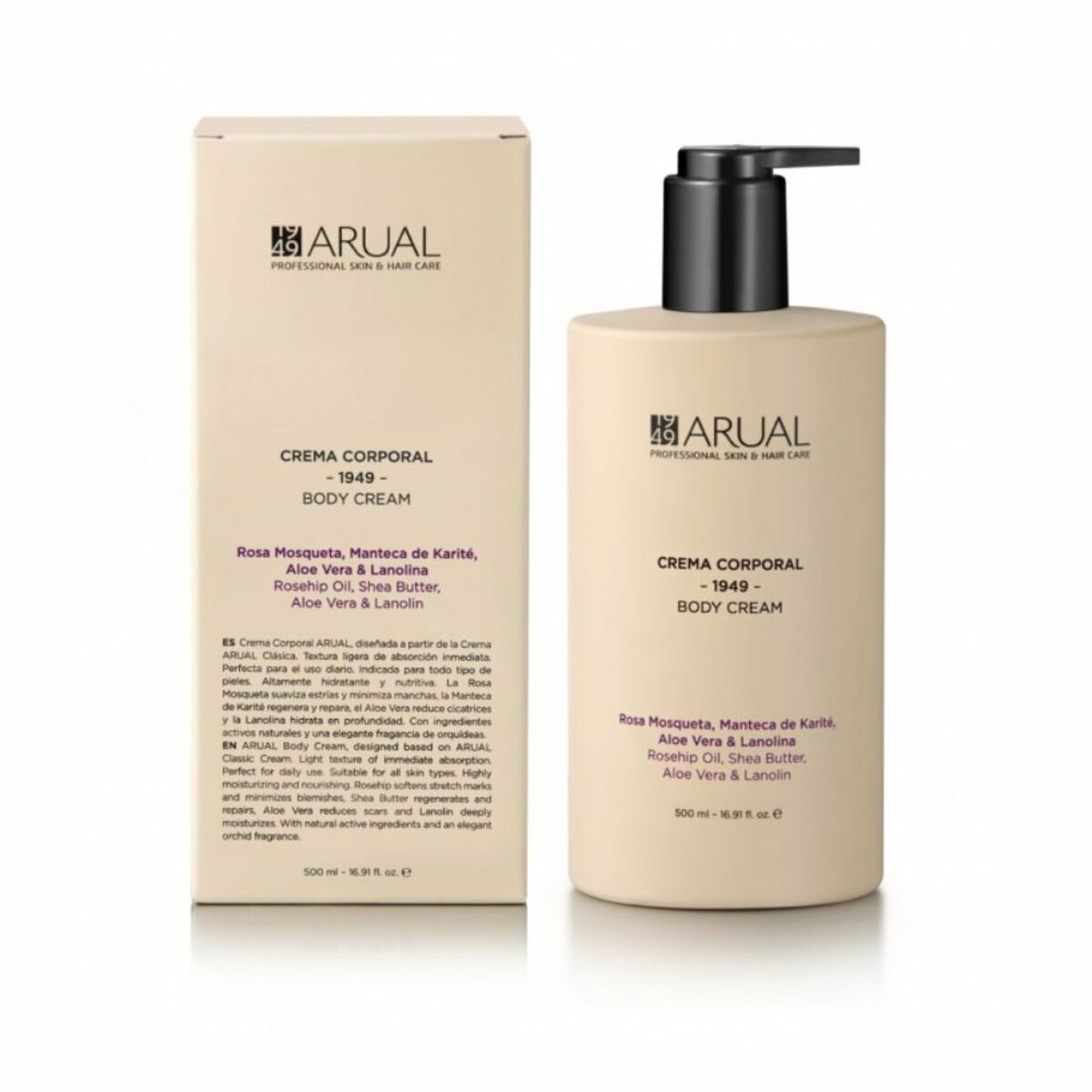 Lichaamscrème Arual Rosa Mosqueta 500 ml - Schoonheid, Huidverzorging - Arual