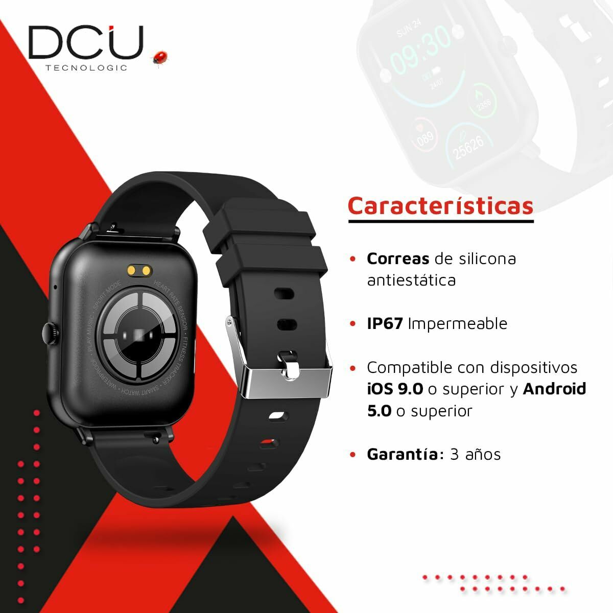 Smartwatch DCU CURVED GLASS PRO 1,83" Zwart - Elektronica - DCU Tecnologic