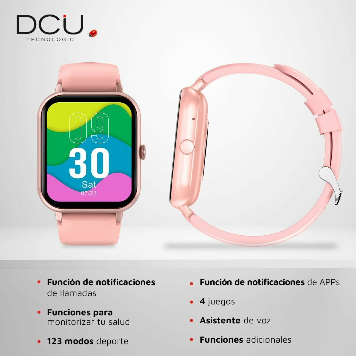 Smartwatch DCU CURVED GLASS PRO Roze - Elektronica - DCU Tecnologic