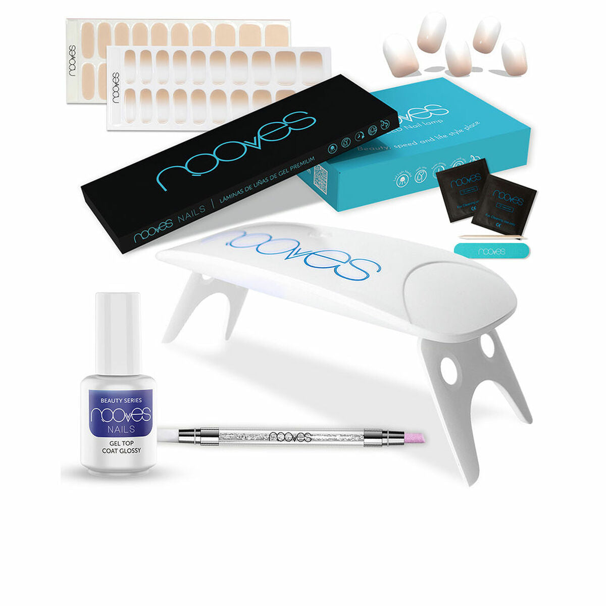 Manicureset Nooves Premium Beige Gelnagelfolie 8 Onderdelen - Schoonheid, Manicure en pedicure - Nooves