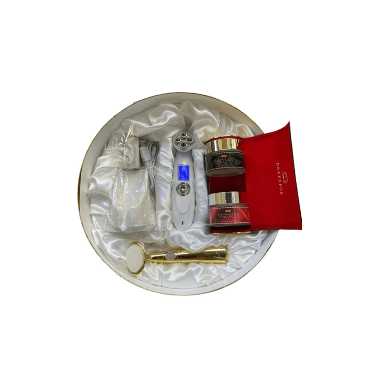 Gezichtsmassager met Radiofrequentie, Fototherapie en Elektrostimulatie Drakefor 9901 Wit 3 Onderdelen