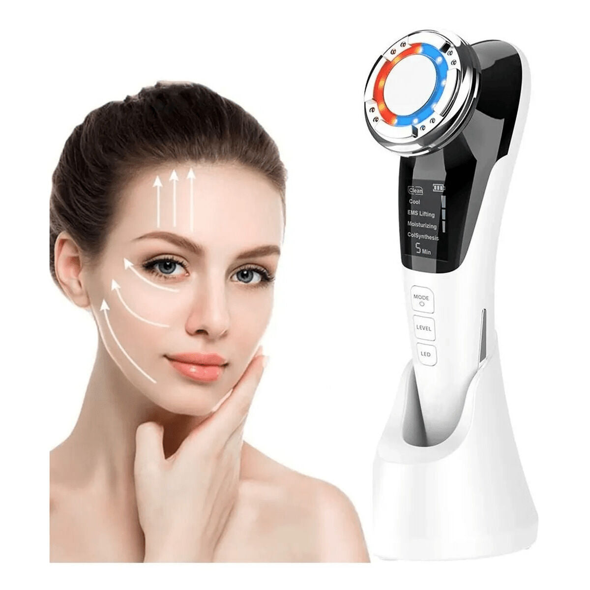 Gezichtsmassager met Radiofrequentie, Fototherapie en Elektrostimulatie Drakefor QLINIQ A Wit 3 Onderdelen - Schoonheid, Huidverzorging - Drakefor
