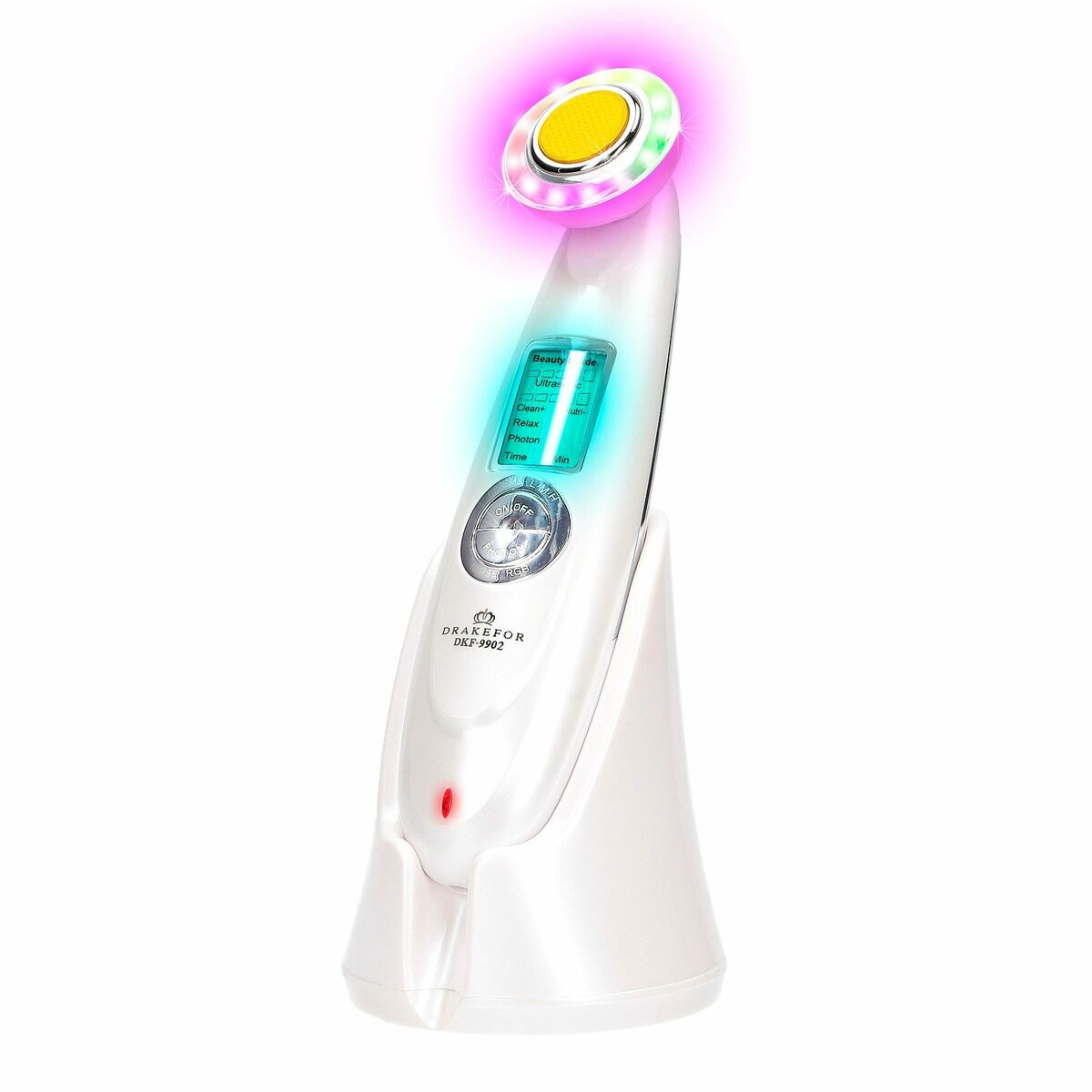 Gezichtsmassager met Radiofrequentie, Fototherapie en Elektrostimulatie Drakefor 9902 Wit 3 Onderdelen - Schoonheid, Huidverzorging - Drakefor