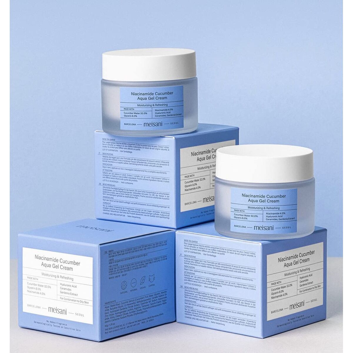Vochtinbrengende Gel Meisani Niacinamide Cucumber Aqua 50 ml - Schoonheid, Huidverzorging - Meisani