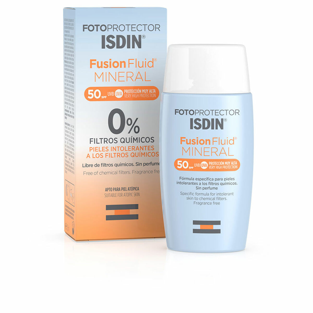 Gezichtszonnecrème Isdin Fotoprotector Fusion Fluid Mineral Spf 50+ 50 ml