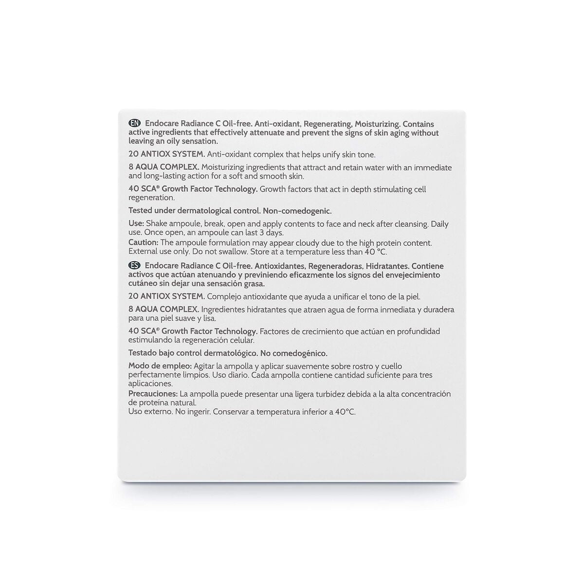 Ampullen Endocare X 2 ml 10 x 2 ml Zonder olie - Schoonheid, Huidverzorging - Endocare