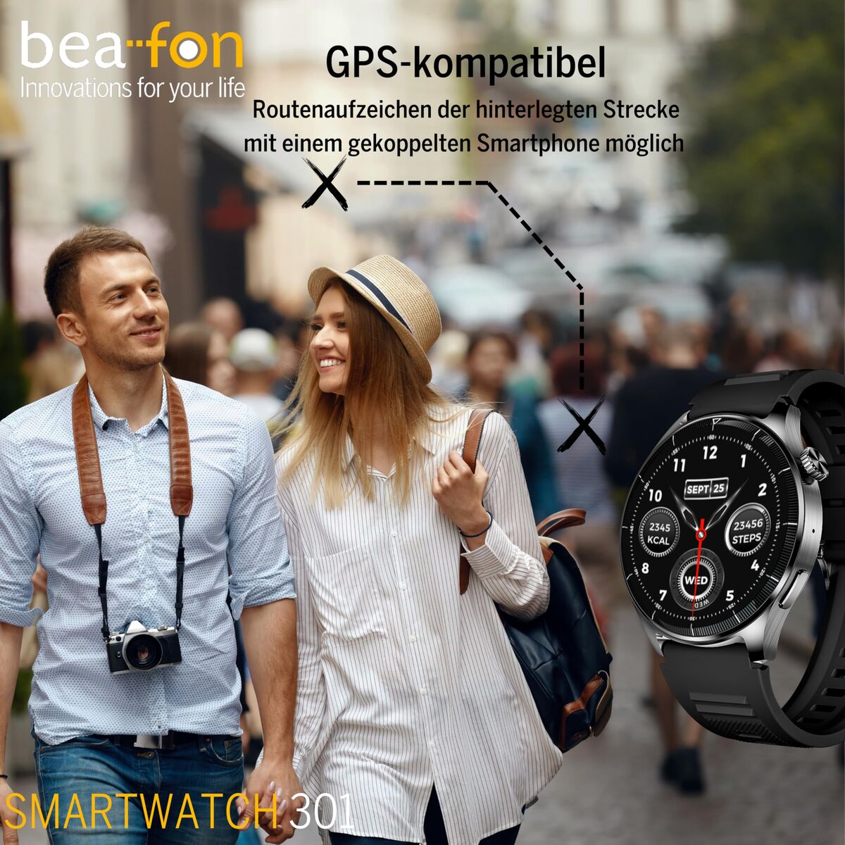 Smartwatch beafon WATCH 301 44 mm 1,45" Zwart - Elektronica - beafon