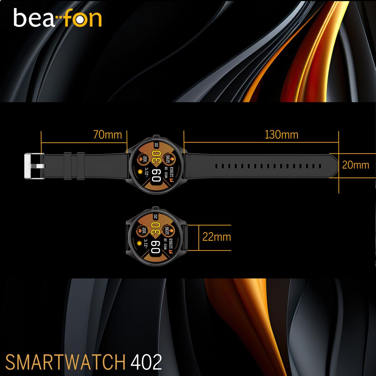 Smartwatch beafon WATCH 402 43 mm 1,43" Zwart - Elektronica - beafon