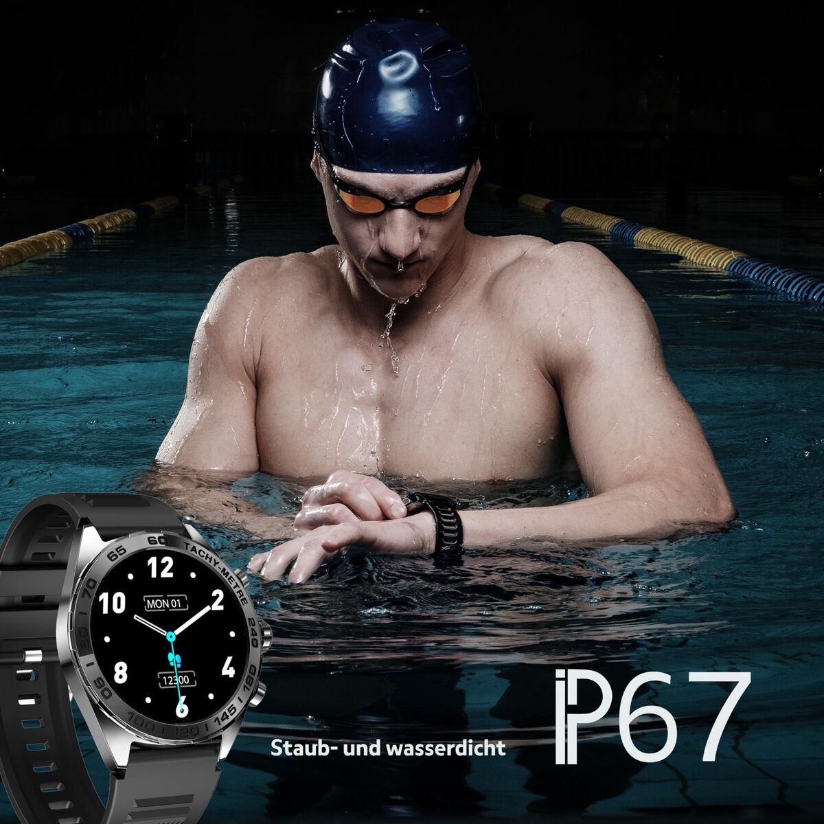 Smartwatch beafon WATCH 501 1,43" Staal Mat zwart