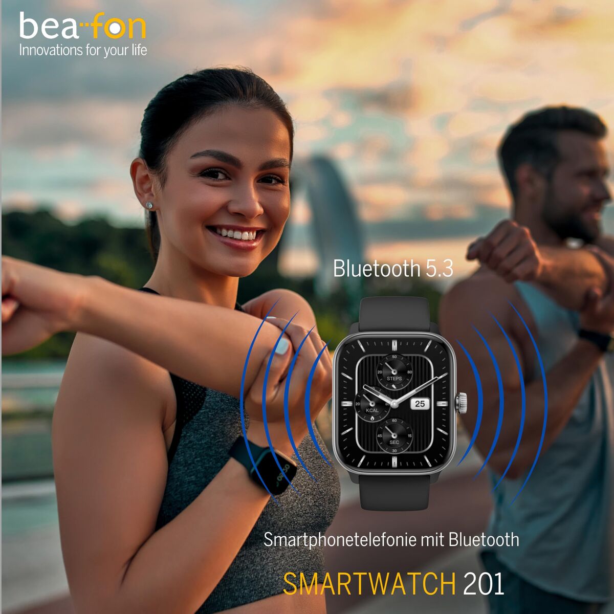 Smartwatch beafon WATCH 201 1,85" Zwart Zilverkleurig