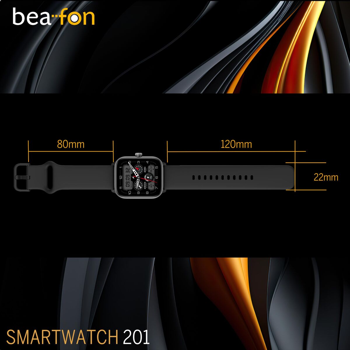 Smartwatch beafon WATCH 201 1,85" Zwart Zilverkleurig