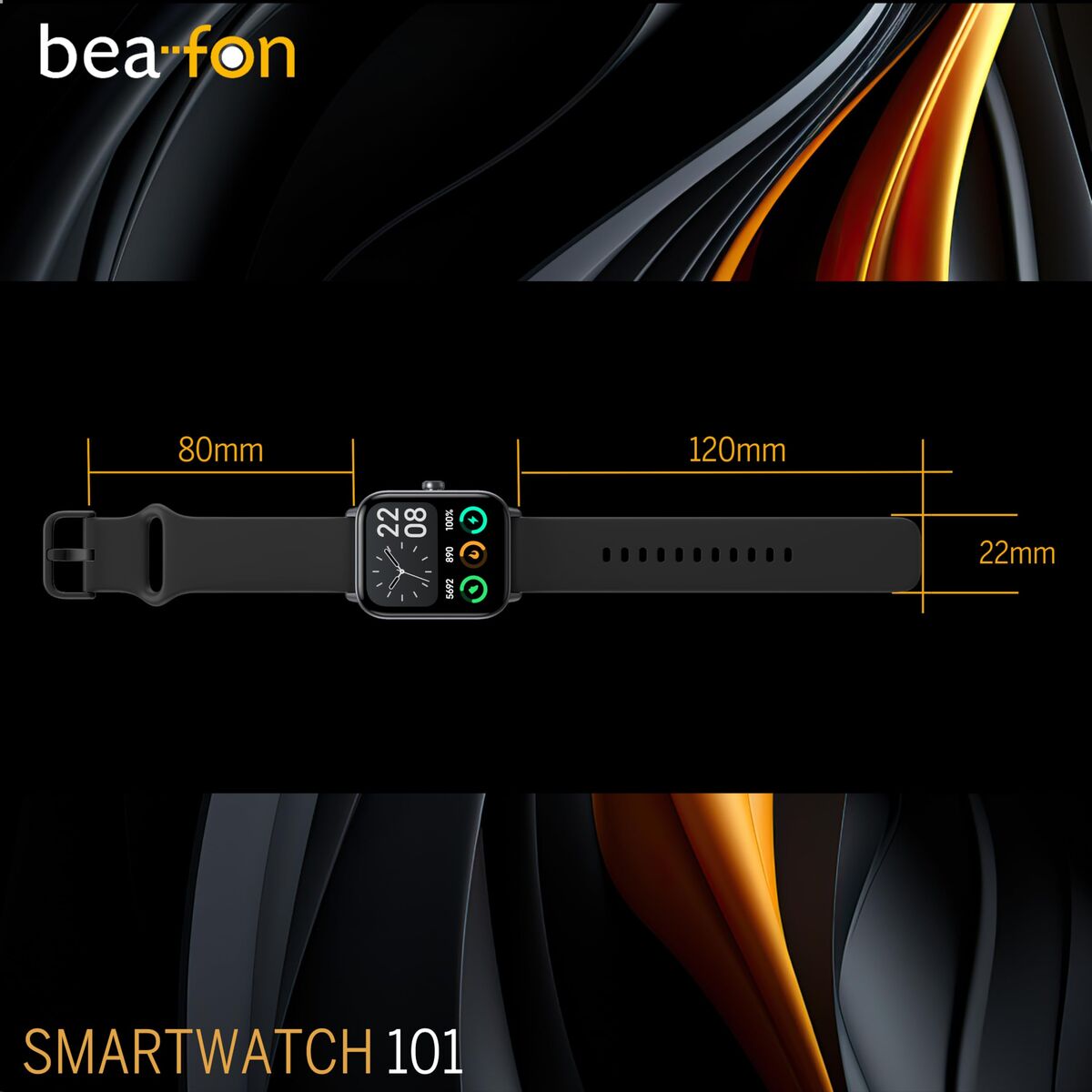 Smartwatch beafon WATCH 101 1,8" Zwart Grijs - Elektronica - beafon