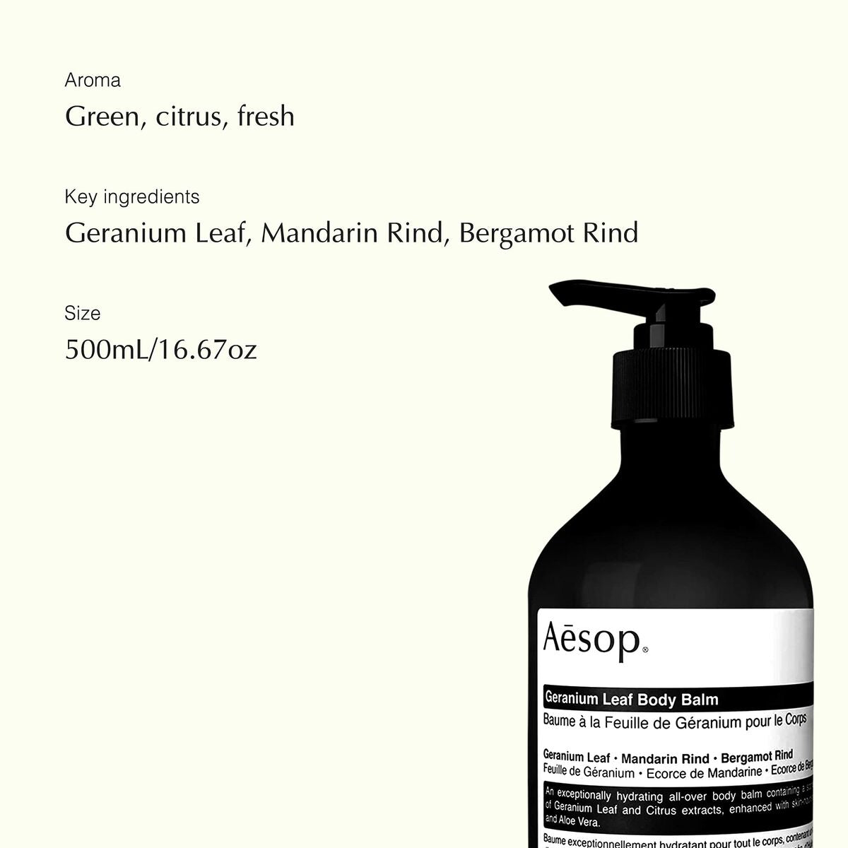 Body Lotion Aesop GERANIUM LEAF 500 ml - Schoonheid, Huidverzorging - Aesop