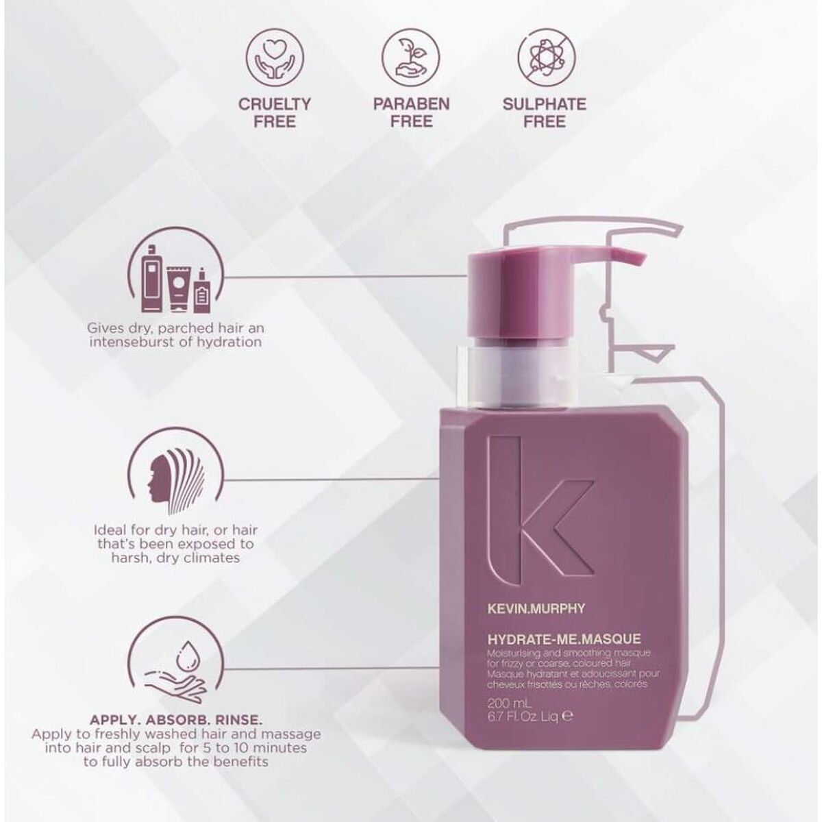 Haarmasker Kevin Murphy HYDRATE - ME 200 ml - Schoonheid, Haarverzorging - Kevin Murphy