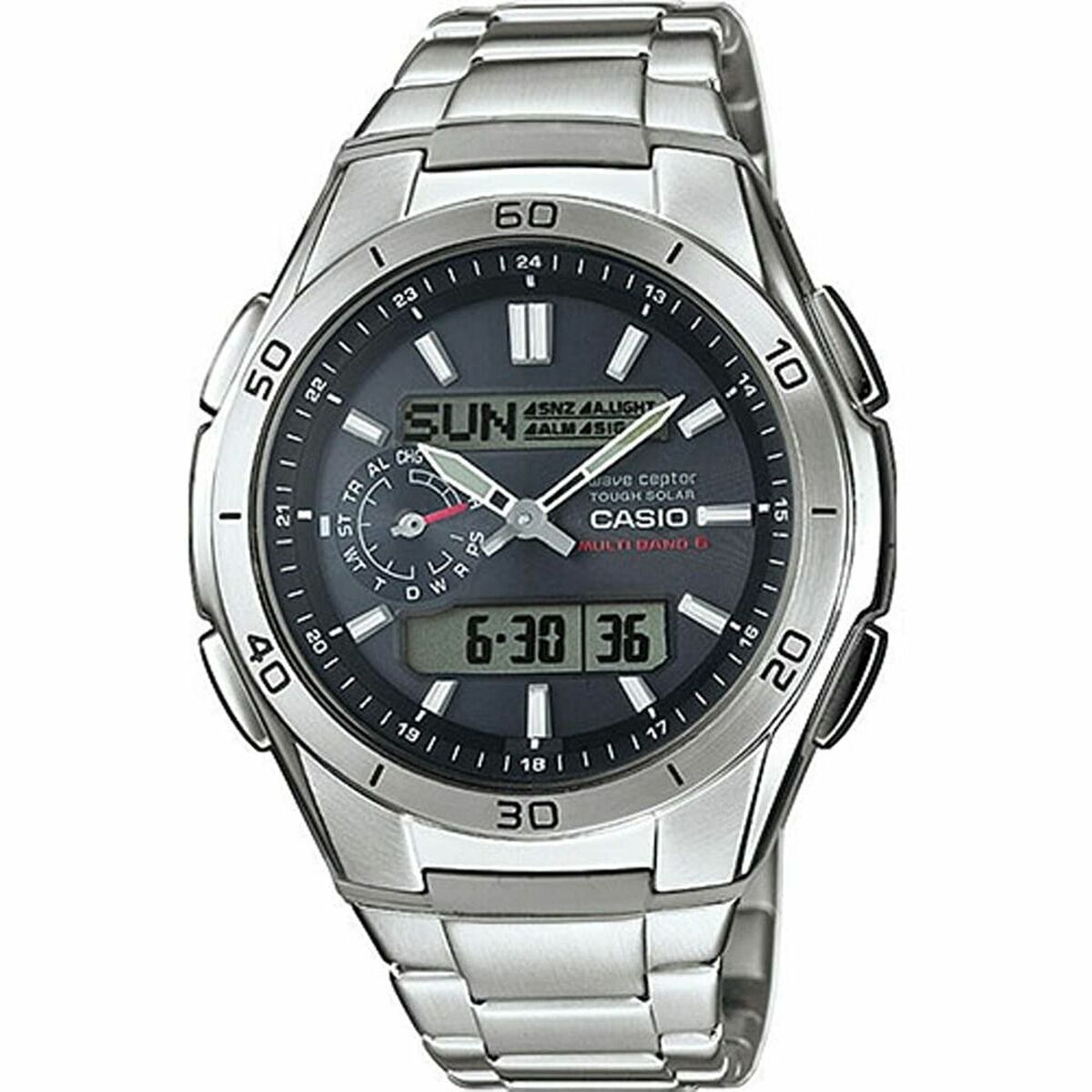 Horloge Heren Casio WVA-M650D-1AER Zwart Grijs Zilverkleurig
