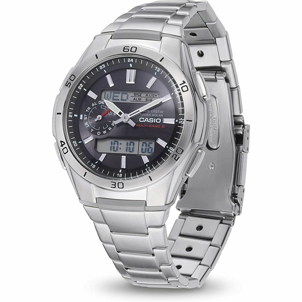 Horloge Heren Casio WVA-M650D-1AER Zwart Grijs Zilverkleurig