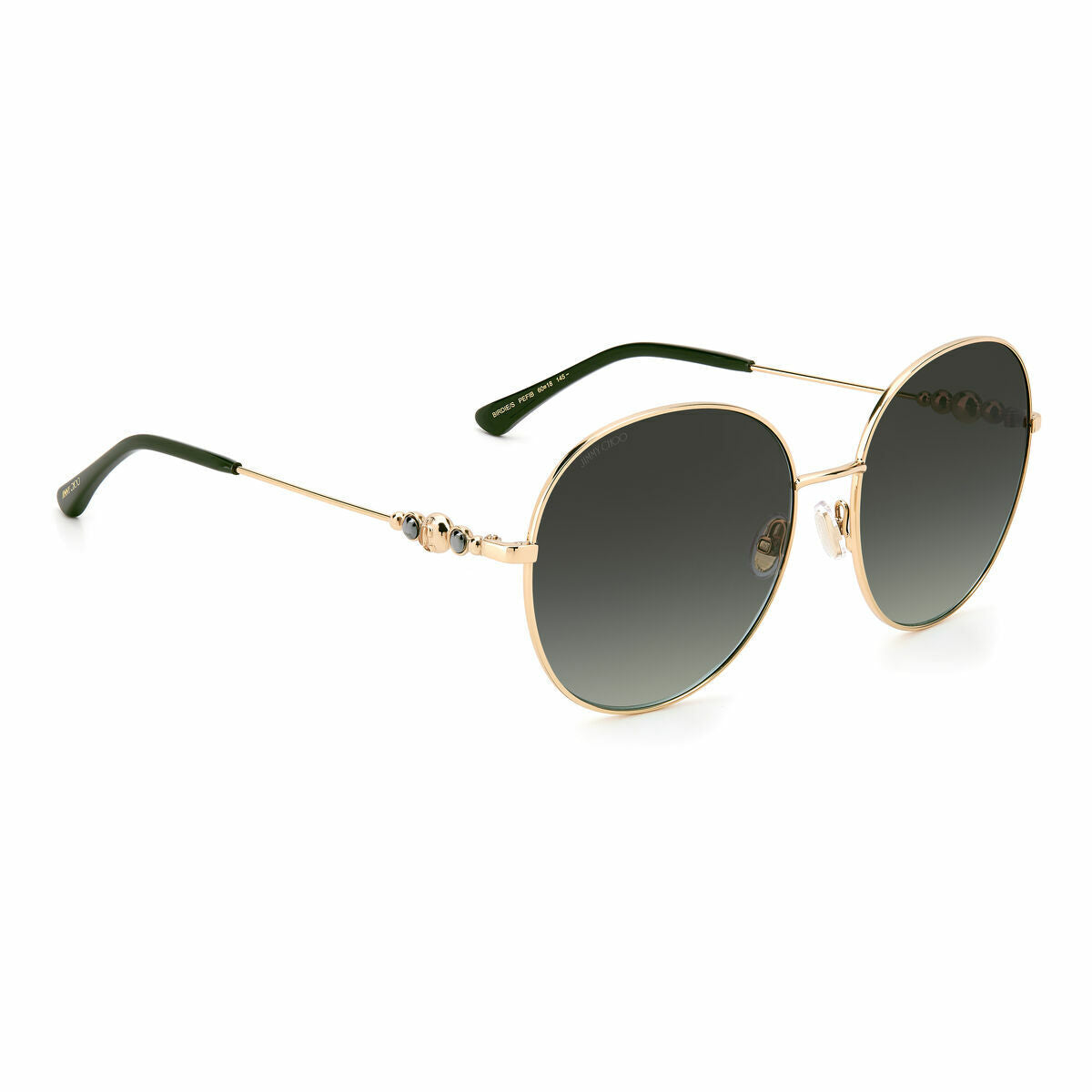 Jimmy Choo Birdie - S PEF/IB Dames Zonnebril Goud Groen Ø 60 mm - Sieraden, Vrouwen - Jimmy Choo