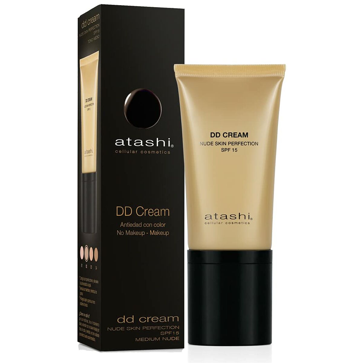 Zonnebrandcrème met Kleur Atashi PT0905ES0007 Medium Spf 15 50 ml DD Crème - Schoonheid, Huidverzorging - Atashi