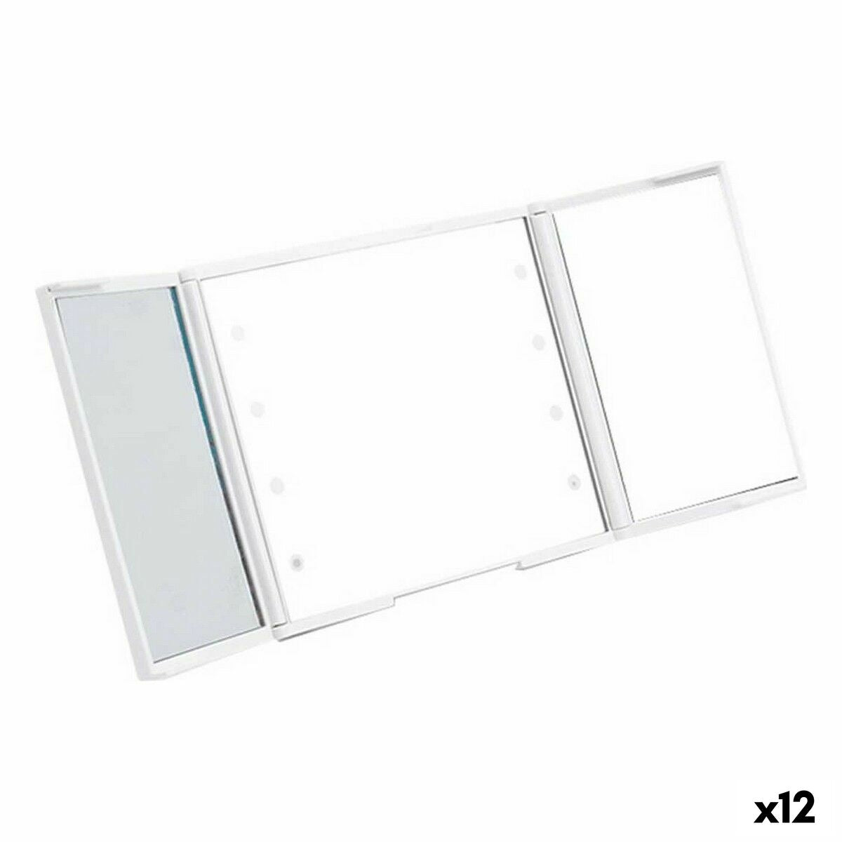 Zakspiegel Berilo Wit ABS 1,5 x 9,5 x 11,5 cm LED Licht (12 Stuks) - Schoonheid, Gebruiksvoorwerpen en accessoires - Berilo