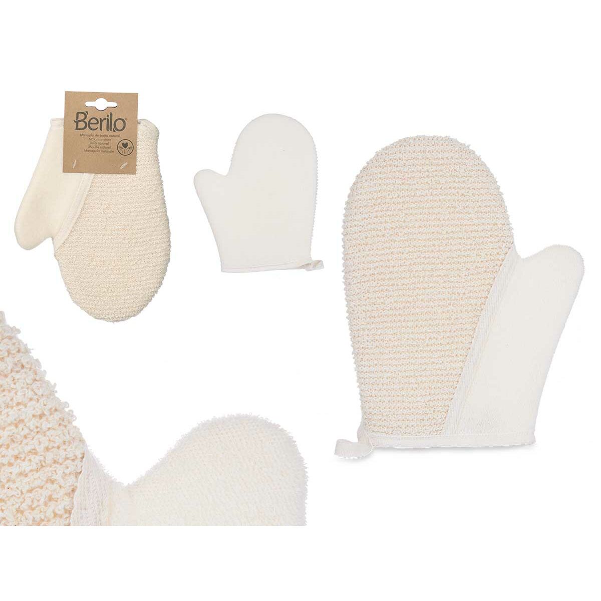 Exfoliërende Handschoen Berilo Wit Beige (12 Stuks)