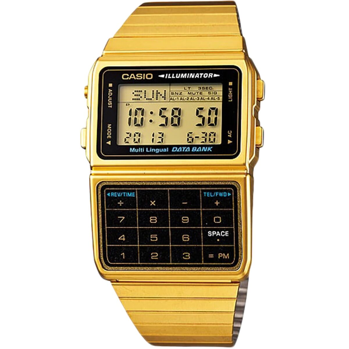 Horloge Uniseks Casio DATABANK CALCULATOR GOLD