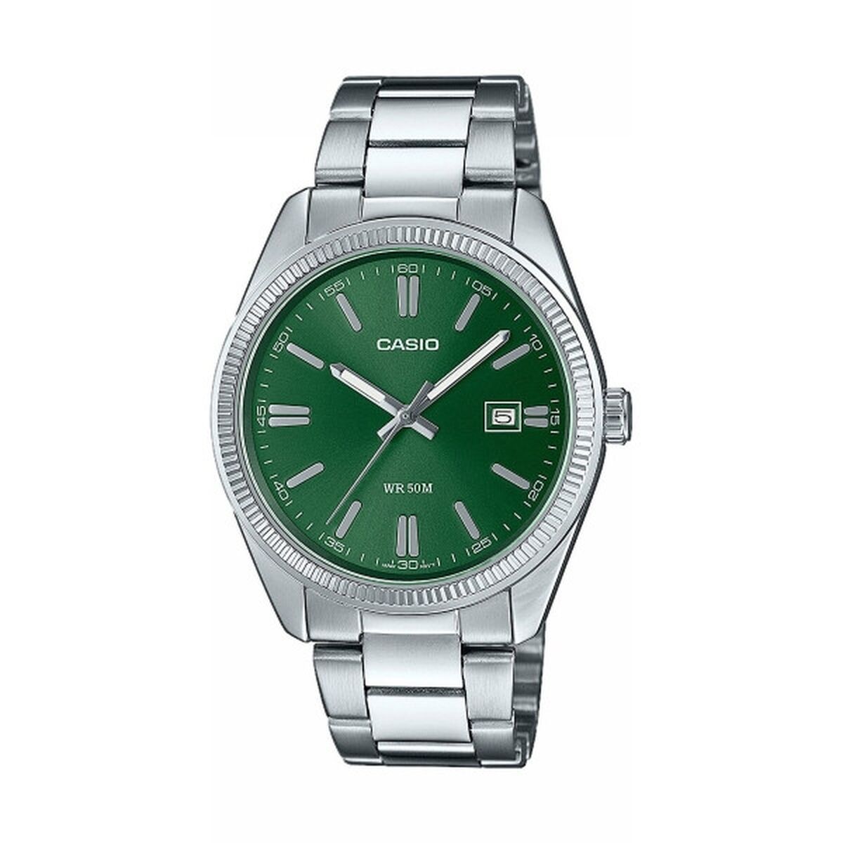 Horloge Heren Casio DATE Groen Zilverkleurig Ø 38,5 mm - Klokken, Heren - Casio