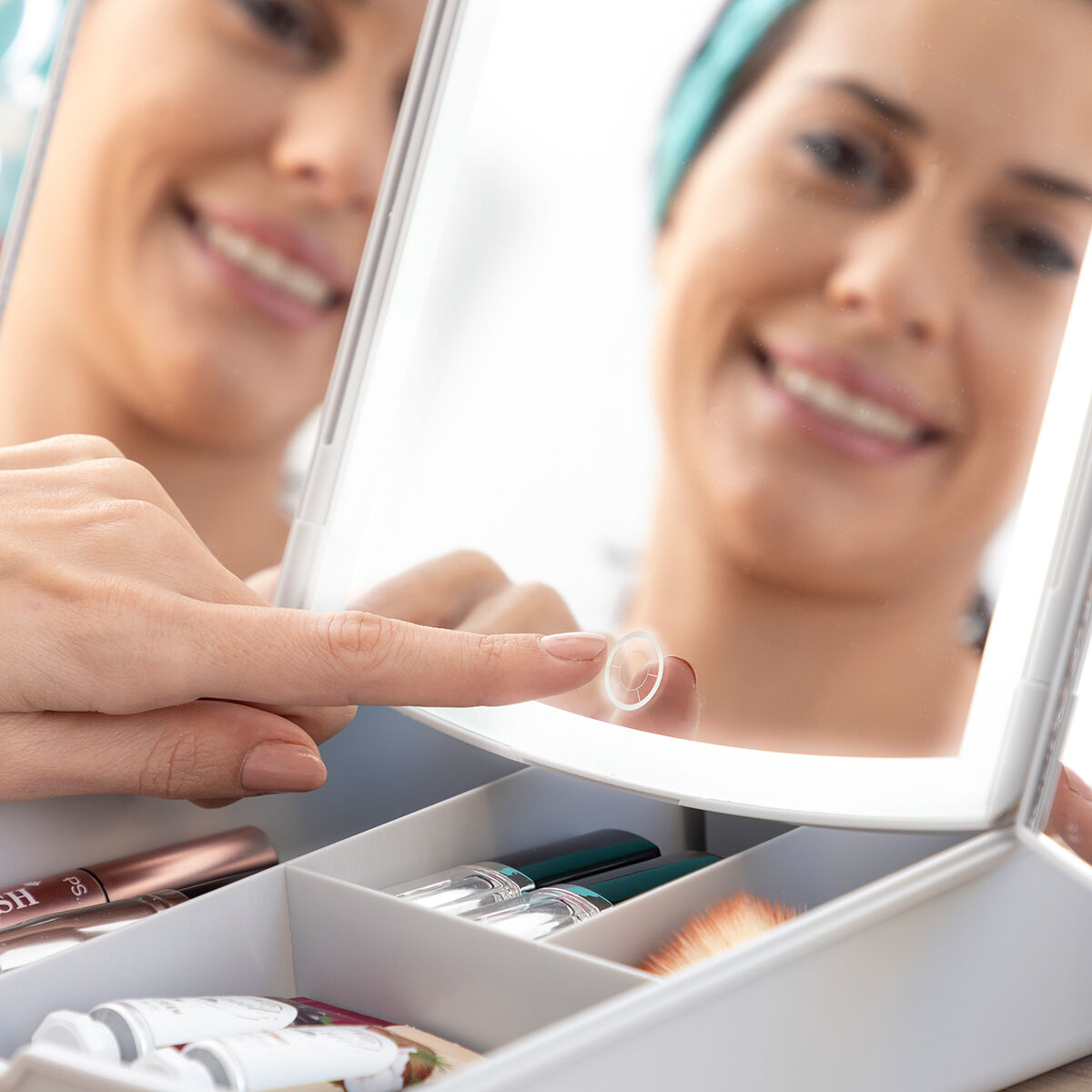 3 - in - 1 Opvouwbare Ledspiegel met Make - uporganizer Panomir InnovaGoods - Schoonheid, Gebruiksvoorwerpen en accessoires - InnovaGoods