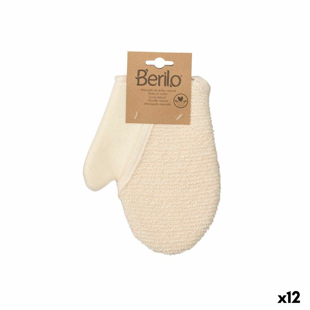Exfoliërende Handschoen Berilo Wit Beige (12 Stuks)